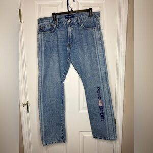 Polo Sport Ralph Lauren Men’s Jeans 36x32 Varick Slim Straight USA Flag Spellout